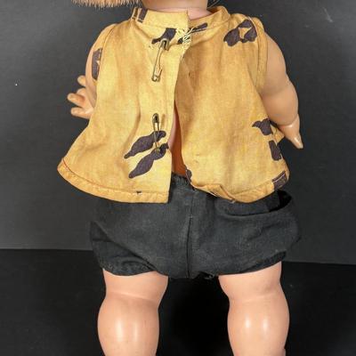 LOT 87: Vintage Toy Collection Pebbles Doll, Doll Cloths, Peter Rabbit Plush and More