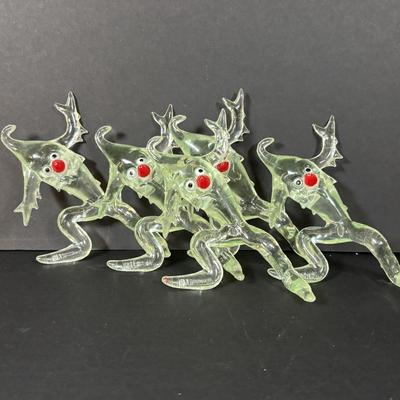 LOT 89: Set of 5 MCM "Icy the Icicle Man" Lucite/Acrylic Ornament Designed by George Fusek and a Group of Icicle Light Covers...