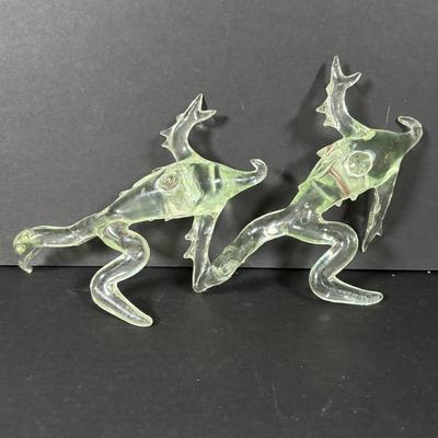 LOT 89: Set of 5 MCM "Icy the Icicle Man" Lucite/Acrylic Ornament Designed by George Fusek and a Group of Icicle Light Covers...