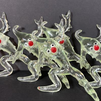 LOT 89: Set of 5 MCM "Icy the Icicle Man" Lucite/Acrylic Ornament Designed by George Fusek and a Group of Icicle Light Covers...