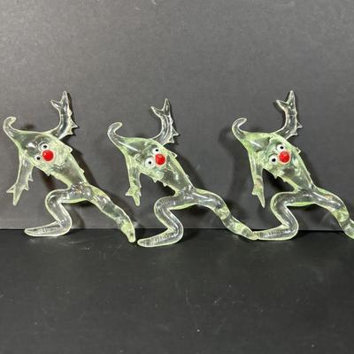 LOT 89: Set of 5 MCM "Icy the Icicle Man" Lucite/Acrylic Ornament Designed by George Fusek and a Group of Icicle Light Covers...