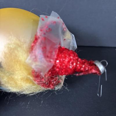 LOT 90: De Carlini Clown Christmas Ornament and Other Glass Bulbs and Ornaments