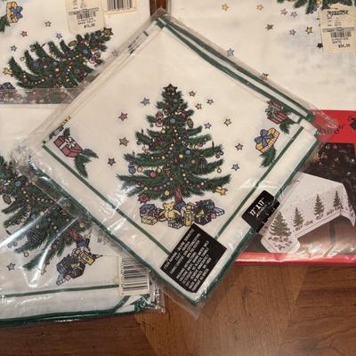 LOT 92: Assortment of Lacy ,Embroidered and Holiday Table Linens and More