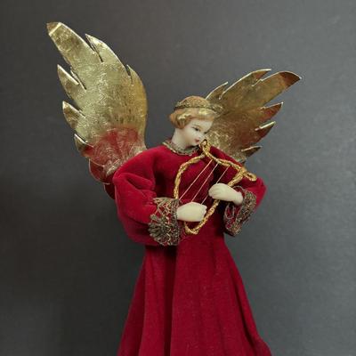 LOT 94: Vintage Glass Christmas Bulbs in Original Boxes,Plastic Beads and Porcelain Faced Angel Tree Topper