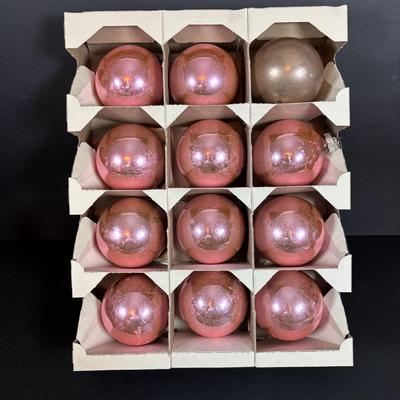 LOT 94: Vintage Glass Christmas Bulbs in Original Boxes,Plastic Beads and Porcelain Faced Angel Tree Topper