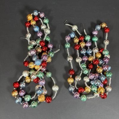 LOT 94: Vintage Glass Christmas Bulbs in Original Boxes,Plastic Beads and Porcelain Faced Angel Tree Topper