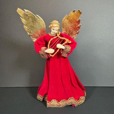 LOT 94: Vintage Glass Christmas Bulbs in Original Boxes,Plastic Beads and Porcelain Faced Angel Tree Topper