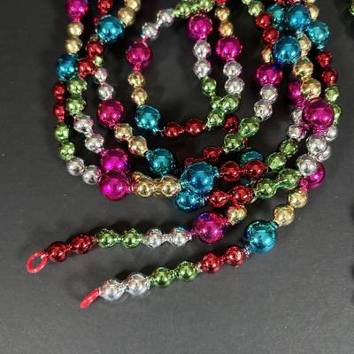 LOT 94: Vintage Glass Christmas Bulbs in Original Boxes,Plastic Beads and Porcelain Faced Angel Tree Topper