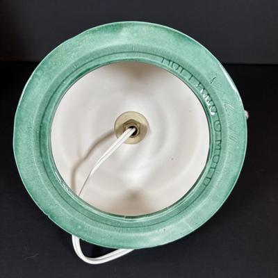 LOT 95: Vintage Holland Mold Lighted Ceramic Christmas Tree and Smaller Lighted Ceramic Christmas Tree