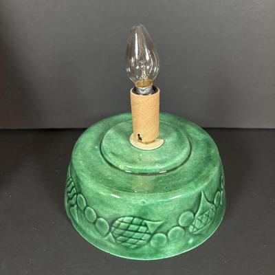 LOT 95: Vintage Holland Mold Lighted Ceramic Christmas Tree and Smaller Lighted Ceramic Christmas Tree