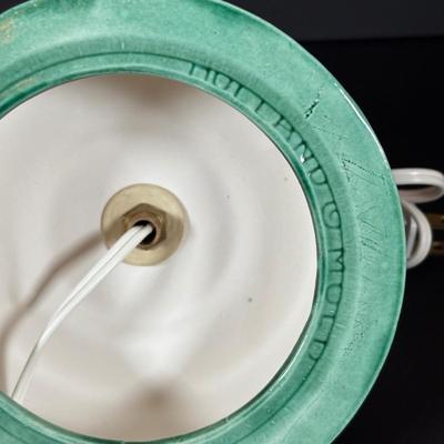 LOT 95: Vintage Holland Mold Lighted Ceramic Christmas Tree and Smaller Lighted Ceramic Christmas Tree