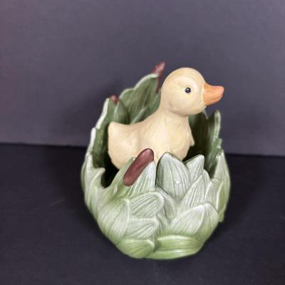 LOT 97: Sping is in the Air Collection of Easter Decor Featuring a Large Annalee Easter Bunny, Ceramic Bunnies and Duck, Eggs, and...