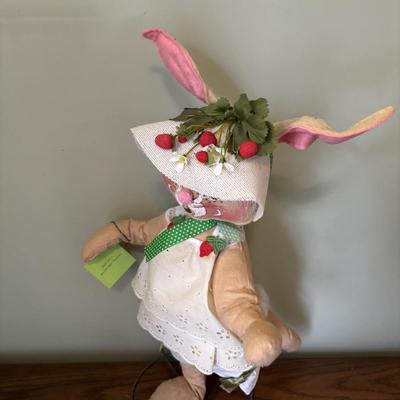 LOT 97: Sping is in the Air Collection of Easter Decor Featuring a Large Annalee Easter Bunny, Ceramic Bunnies and Duck, Eggs, and...