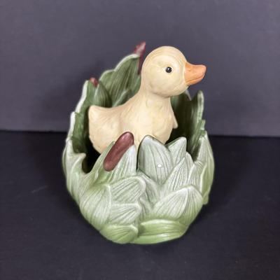 LOT 97: Sping is in the Air Collection of Easter Decor Featuring a Large Annalee Easter Bunny, Ceramic Bunnies and Duck, Eggs, and...