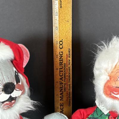 LOT 98: Large Sitting Annalee Santa with Bag and Santa Mouse