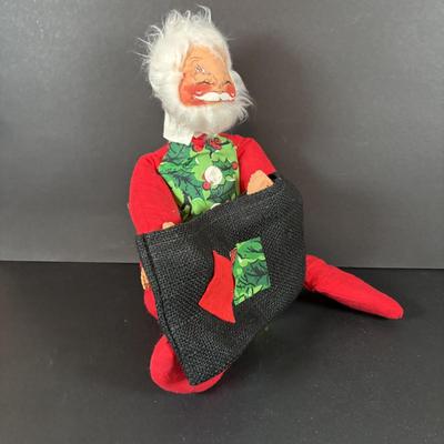 LOT 98: Large Sitting Annalee Santa with Bag and Santa Mouse
