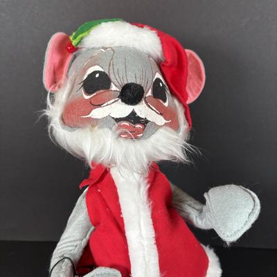 LOT 98: Large Sitting Annalee Santa with Bag and Santa Mouse