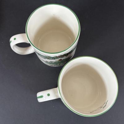 LOT 100: Assortment of Holiday China, Glasses, Mugs, Dishes by Lenox, Spode, and More