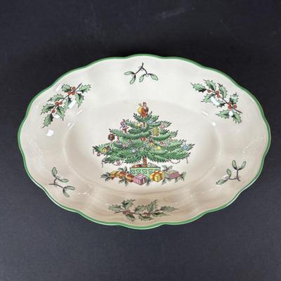 LOT 100: Assortment of Holiday China, Glasses, Mugs, Dishes by Lenox, Spode, and More