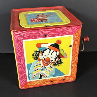 LOT:100: Keep Them Laughing Clown Collection Including Mattel Jack In the Box, Kmar Clown Doll, Wood Circus Figures and a Signed Ron Lee...