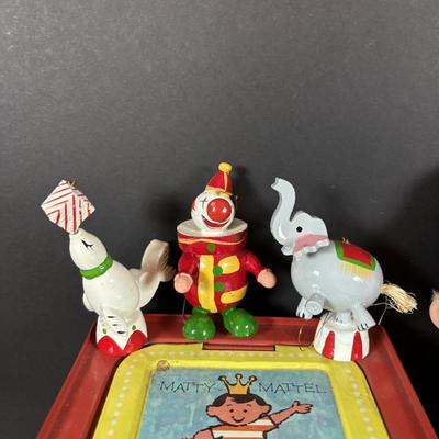 LOT:100: Keep Them Laughing Clown Collection Including Mattel Jack In the Box, Kmar Clown Doll, Wood Circus Figures and a Signed Ron Lee...
