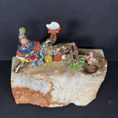 LOT:100: Keep Them Laughing Clown Collection Including Mattel Jack In the Box, Kmar Clown Doll, Wood Circus Figures and a Signed Ron Lee...