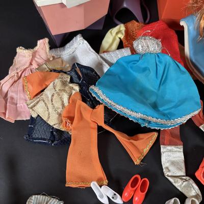 LOT 102: Collection of Vintage Dawn Dolls, Clothing, Accessories and Beauty Parlor Furniture