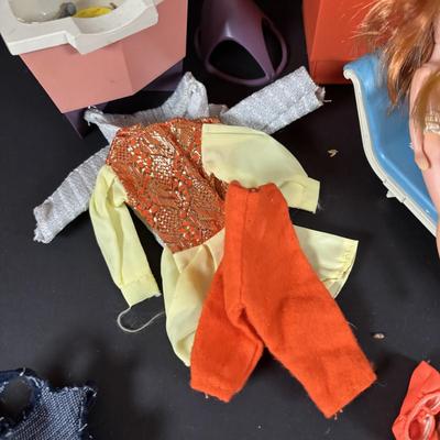 LOT 102: Collection of Vintage Dawn Dolls, Clothing, Accessories and Beauty Parlor Furniture