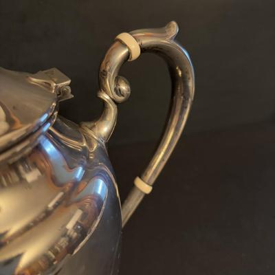 LOT 105: Gorham Sterling Silver Tea Service Set with Oval Silverplate Serving Tray Tw. 1,790g