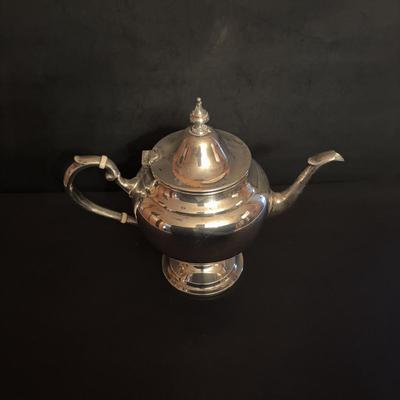 LOT 105: Gorham Sterling Silver Tea Service Set with Oval Silverplate Serving Tray Tw. 1,790g