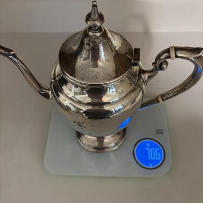 LOT 105: Gorham Sterling Silver Tea Service Set with Oval Silverplate Serving Tray Tw. 1,790g