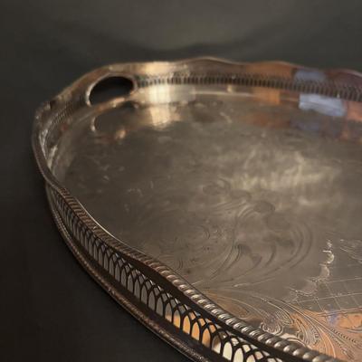 LOT 105: Gorham Sterling Silver Tea Service Set with Oval Silverplate Serving Tray Tw. 1,790g