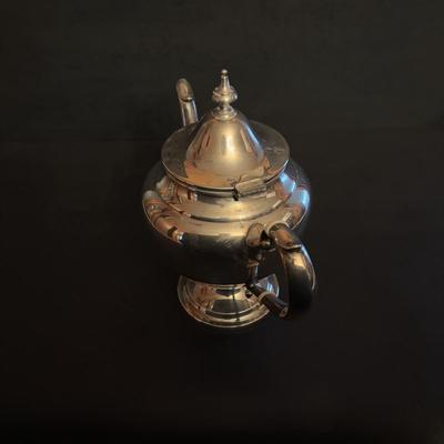 LOT 105: Gorham Sterling Silver Tea Service Set with Oval Silverplate Serving Tray Tw. 1,790g