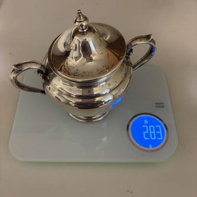 LOT 105: Gorham Sterling Silver Tea Service Set with Oval Silverplate Serving Tray Tw. 1,790g