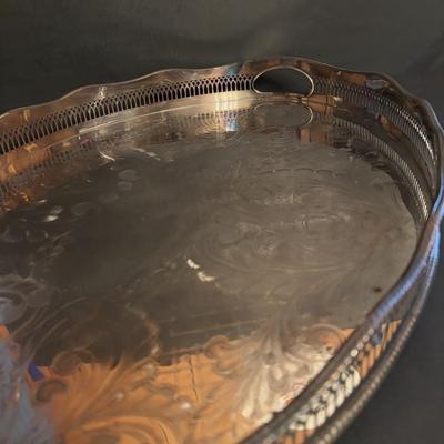 LOT 105: Gorham Sterling Silver Tea Service Set with Oval Silverplate Serving Tray Tw. 1,790g