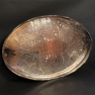 LOT 105: Gorham Sterling Silver Tea Service Set with Oval Silverplate Serving Tray Tw. 1,790g