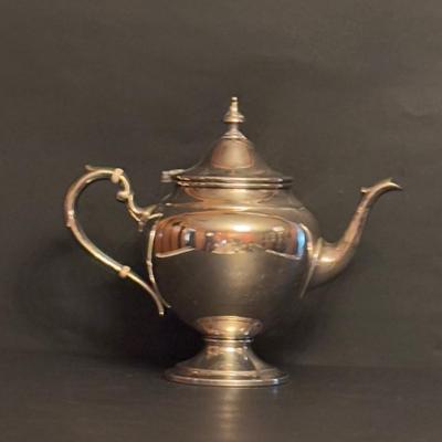 LOT 105: Gorham Sterling Silver Tea Service Set with Oval Silverplate Serving Tray Tw. 1,790g