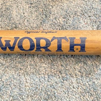 LOT 163: Baseball Collection - Autographed Baseball in Protective Stand (Bob Uecker), Wilson Pro Staff Glove, Worth Tennessee Thumper...