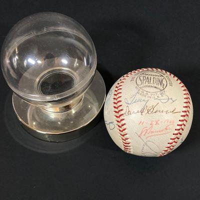 LOT 163: Baseball Collection - Autographed Baseball in Protective Stand (Bob Uecker), Wilson Pro Staff Glove, Worth Tennessee Thumper...