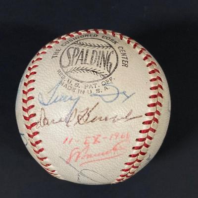 LOT 163: Baseball Collection - Autographed Baseball in Protective Stand (Bob Uecker), Wilson Pro Staff Glove, Worth Tennessee Thumper...