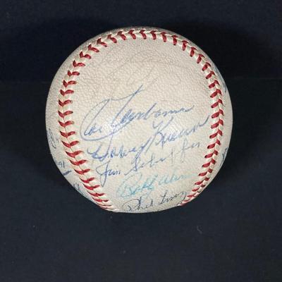 LOT 163: Baseball Collection - Autographed Baseball in Protective Stand (Bob Uecker), Wilson Pro Staff Glove, Worth Tennessee Thumper...