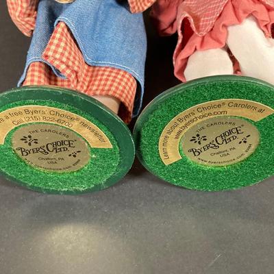 LOT 165: Byers' Choice Ltd Betsy Ross with US Flag, Girl with Straw Hat /Basket and Girl with Rake, Flower Basket