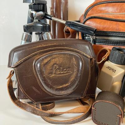 LOT 166: Vintage Photographer's Equipment Collection - Tripods, Cases, Lenses and More