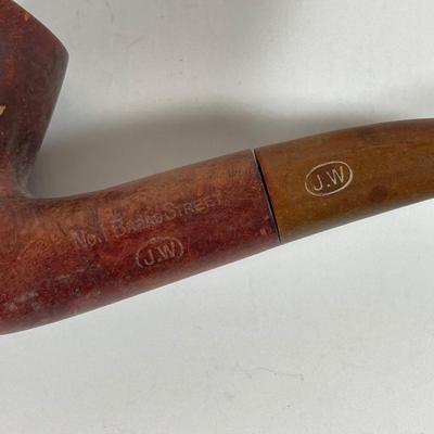 LOT 169: Vintage Collection - J.W Pipe, Cigarette Holder, Ashtray, Back Scratcher (Italy), Shoe Horn, Leather Holders, Brass Bell and...