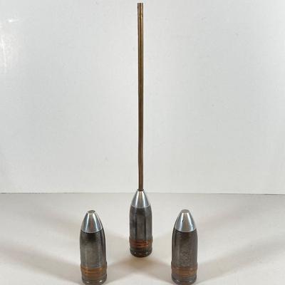 LOT 170: Three Vintage Military Rounds, Bugle Horn, Miniature Canon (Italy) and The Civil War State by State Book