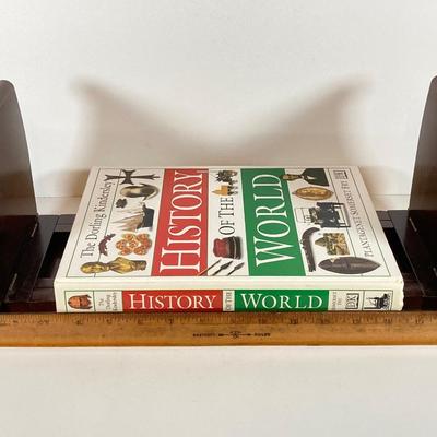 LOT: Bombay Adjustable Wooden Book Ends, Replogle Globe, Binoculars, Vintage Drawing / Measuring Tools and More