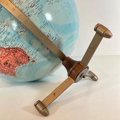 LOT: Bombay Adjustable Wooden Book Ends, Replogle Globe, Binoculars, Vintage Drawing / Measuring Tools and More