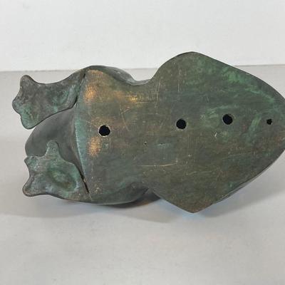 LOT 172: Pottery and Garden Collection - Mushroom Stakes, Birdhouse, Brass Frog and More