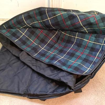 LOT 174: Camping Collection - Cookware, Folding Zip Up Blanket, Trimarc Rod Caddy, Tarp, Coleman Drink Cooler, Aladdin Thermos and More