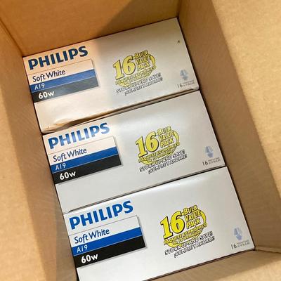 LOT 175: Large Lot of Light Bulbs - Phillips Soft White 60w and GE Soft White 60w